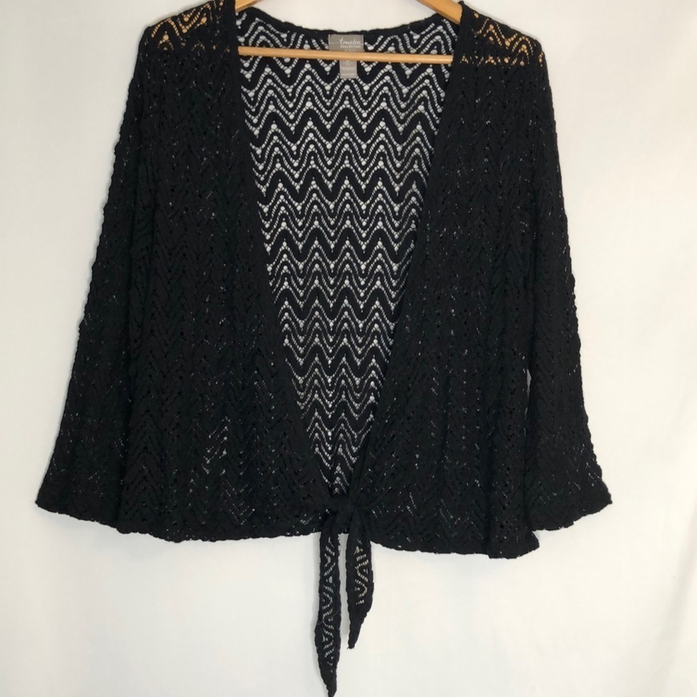Travelers Collection by CHICO’S Cardigan Tied Knot Cover up Top  Size 3